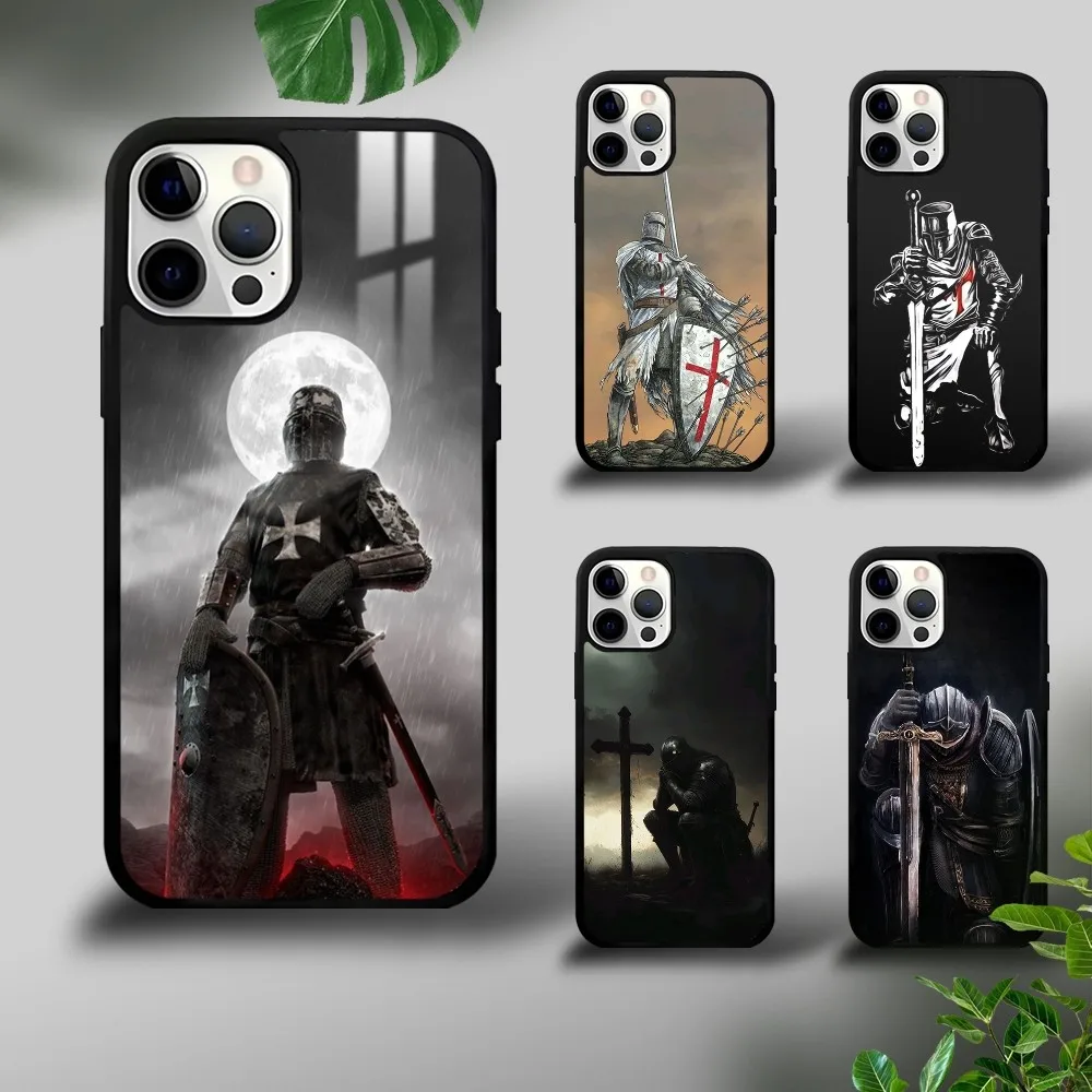 

Templar Knight Phone Case For iPhone 16 15 14 13 12 11 Pro Xs Max Mini Plus Celulares Hard Funda