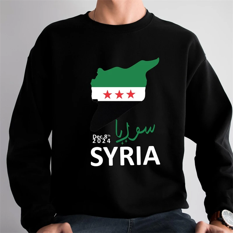 Free Syria Grpahic Sweatshirt For Women Clothes 2024 Syria Flag Long Sleeved Street Casual Hoodie Pullovers Sports GYM Tops 6XL