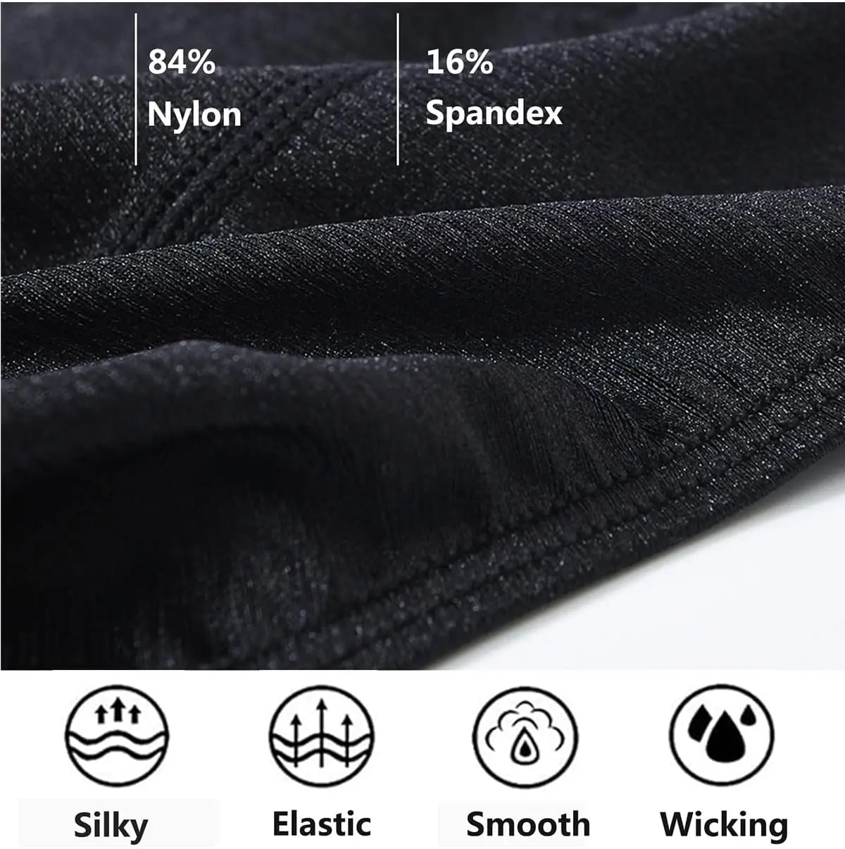 ZONBAILON Mens Thong Underwear Silk G-Strings Bikini Underwear Pouch Athletic Panties Pack M L XL 2XL