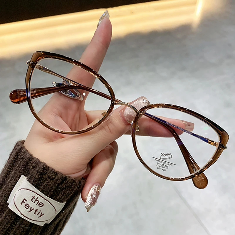 

Новые женские очки «кошачий глаз» с защитой от синего света, очки для близорукости, Европа, Америка, модные женские очки для близорукости, линзы по индивидуальному заказу