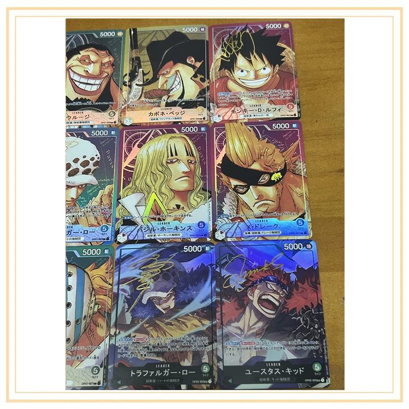 DIY ONE PIECE 12pcs/set Collection card X Drake Trafalgar D. Water Law Anime characters flash card Cartoon toys Christmas gift