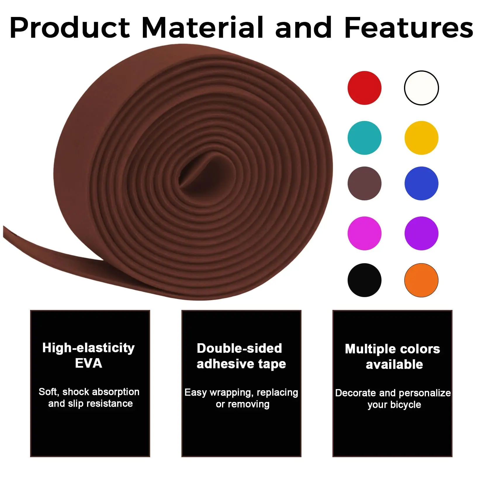 Bike Handlebar Tape - EVA Bike Grip Tape for Road Bike 2 Rolls