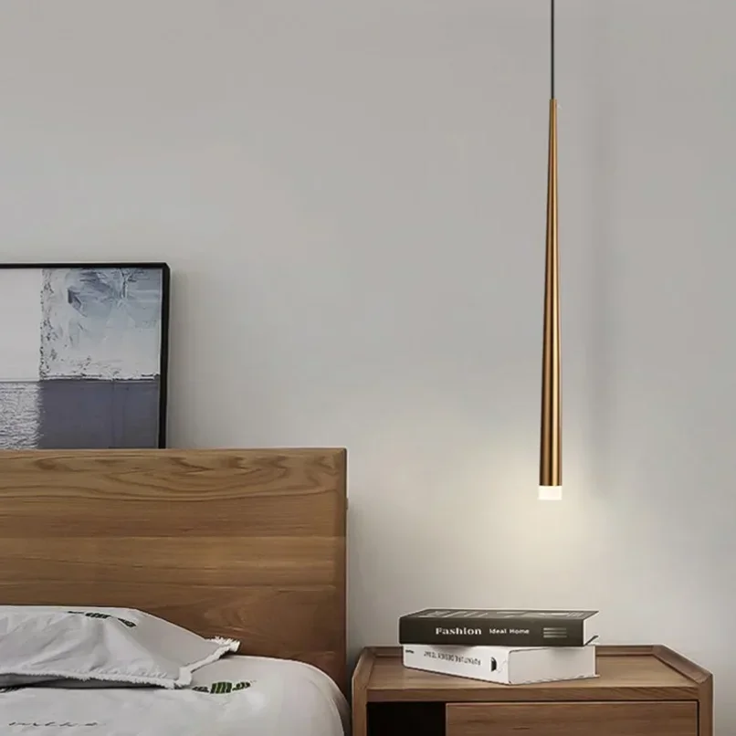 Modern Led Long Pendant Lights for Bedroom Bedside Hotel Island Kitchen Suspension Droplight Hanging Lamp Ceiling Chandeliers