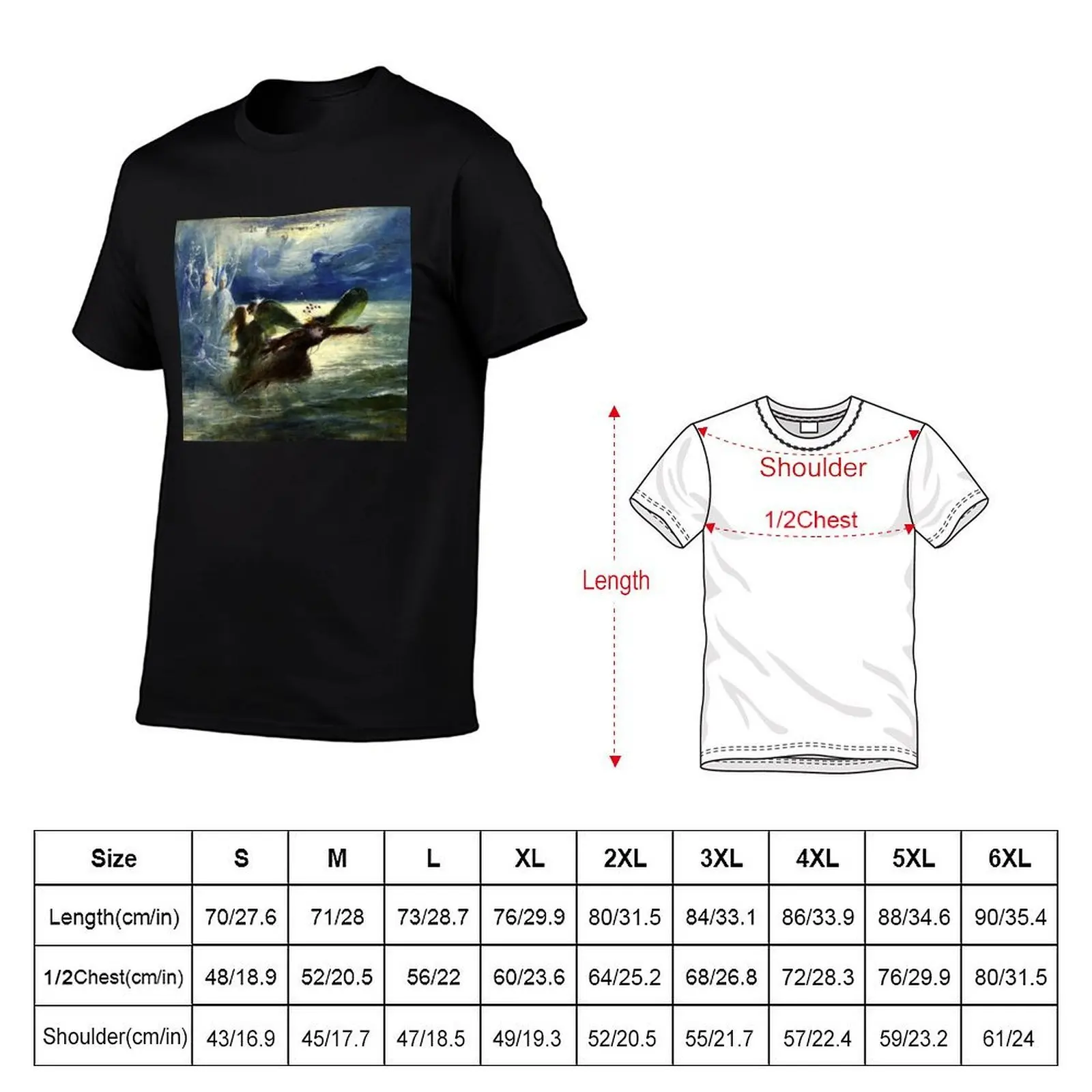 Sea Sprites in Flight - John Anster Fitzgerald T-Shirt man t shirts cotton man t shirt cotton funny t shirts dark humor T-shirt