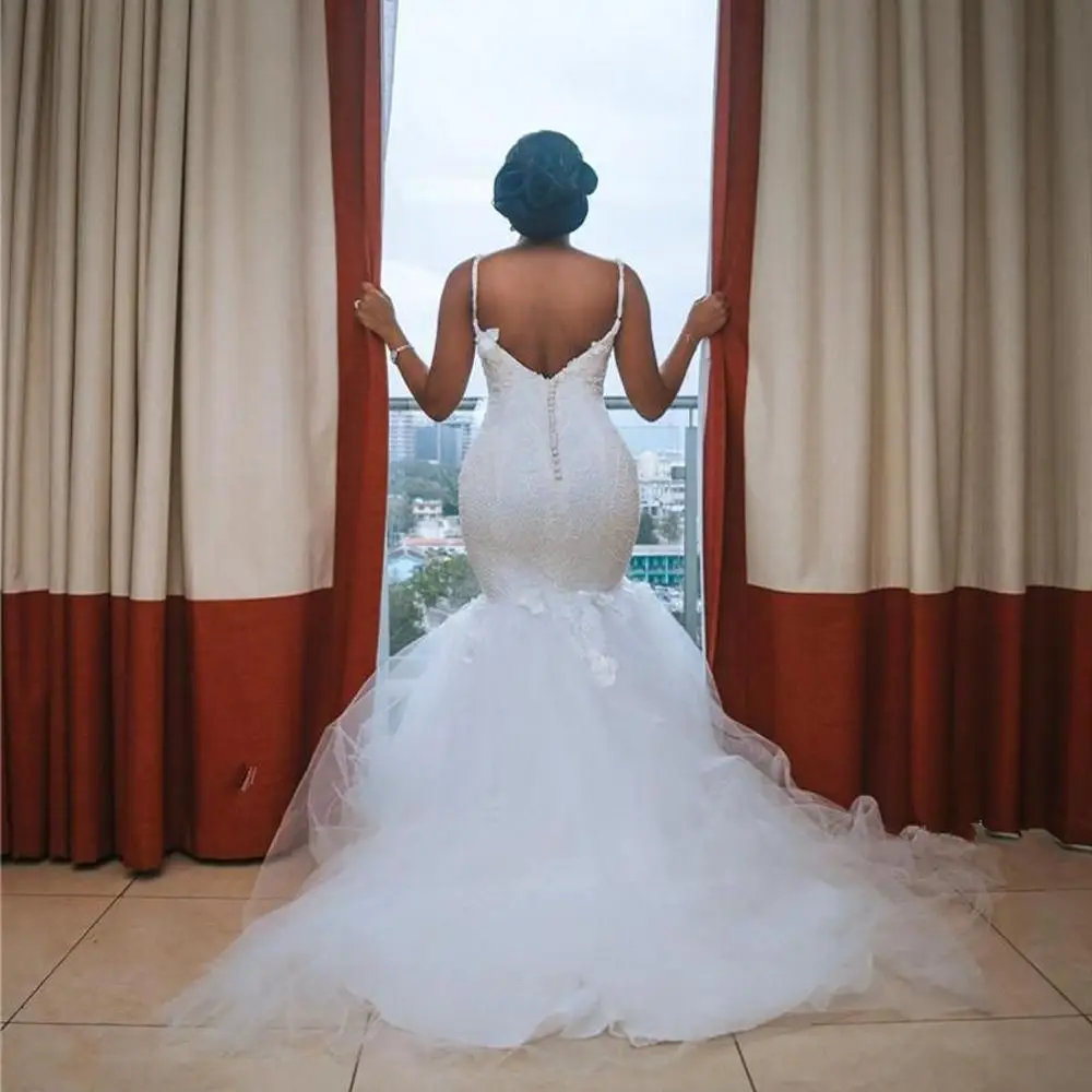 Personalizado Africana Tallas Grandes Vestidos De Novia 2025 Robe De Mariee Sirena Vestidos De Boda Abra espalda