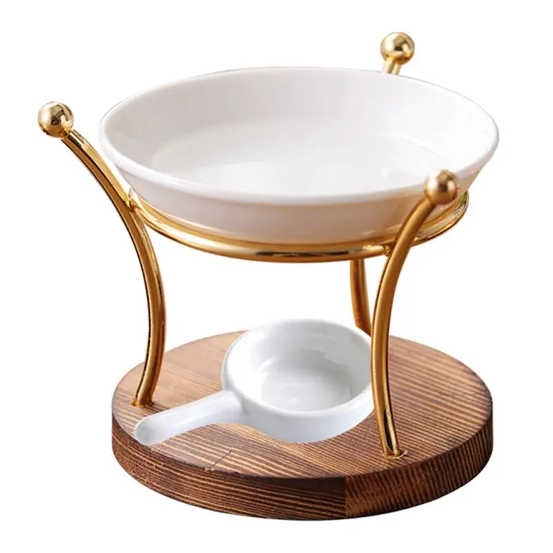 J1UL1N Lamp Stove Essential Oil Burner Ceramics Diffuser Iron Decoration Furnace Holder Office Wax Melt Fireplace Easy To Use