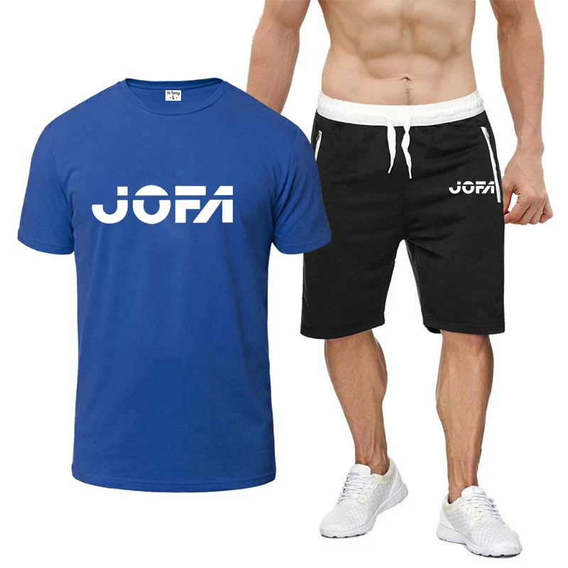 2024 JOFA Hockeyer Summer Men Fashion New Eight-Color Short-Sleeved Set Comfortable Casual T-shirt + Shorts Printing Suit