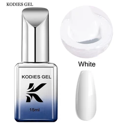 KODIES GEL Pure White Gel Nail Polish 15ML Semi Permanent UV Super Texture Red Gel Varnish Long Last Paint Gel French Manicure