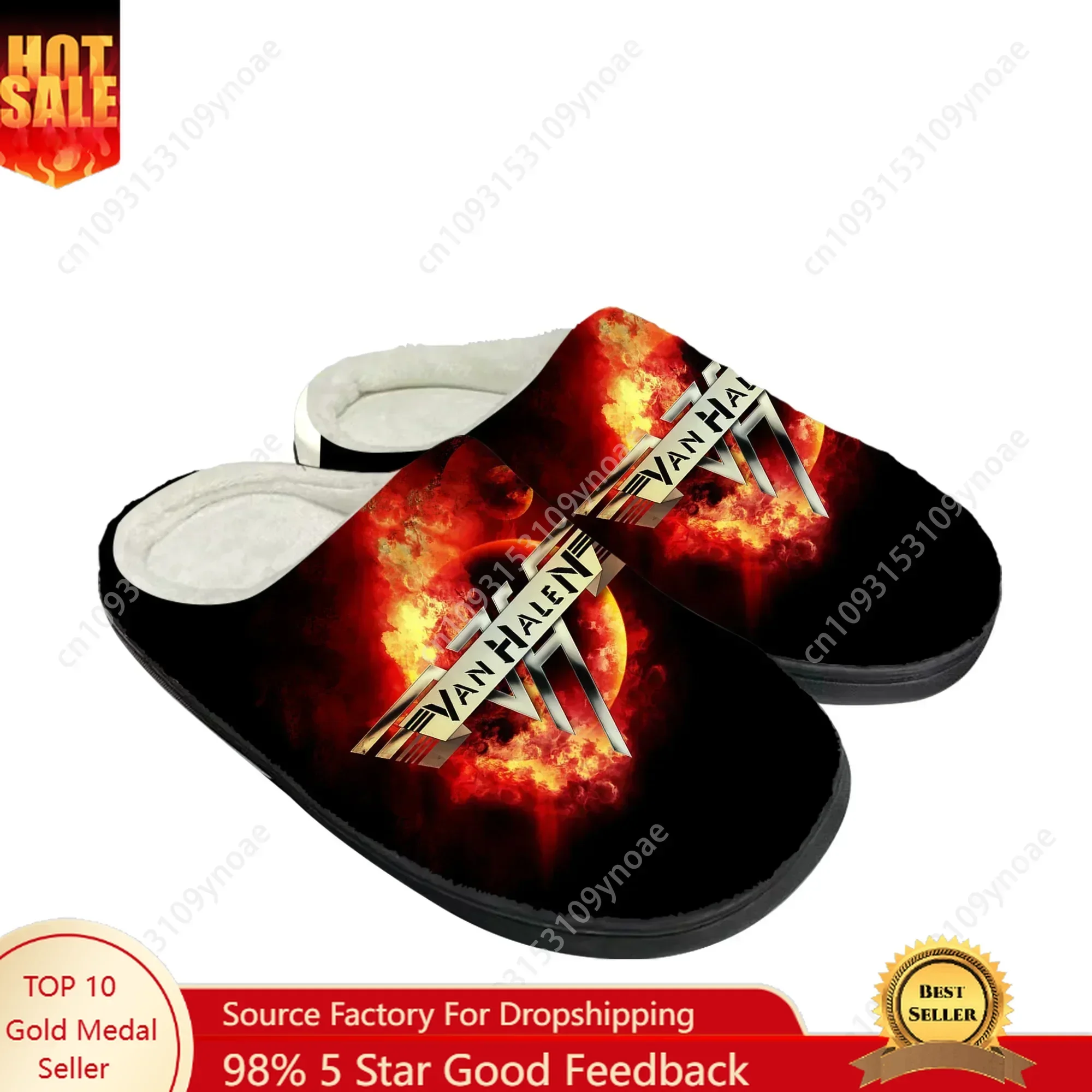 

Van Evh 5150 Stripes Halen Home Cotton Slippers Mens Women Sandals Plush Rock Band Casual Keep Warm Shoes Thermal Slipper