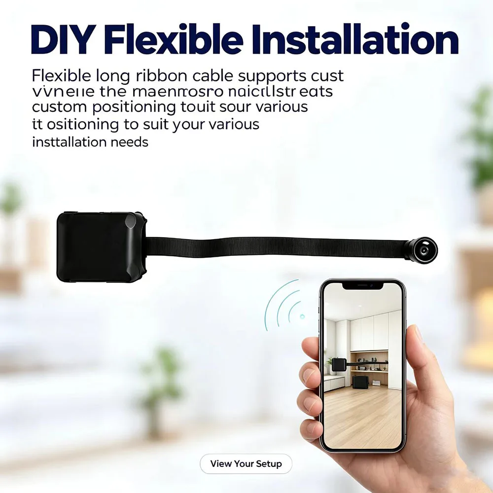 HD Mini Portable WiFi Camera Motion Detection DIY Home Security Camera Real-Time Viewing through App Compact Surveillance Device