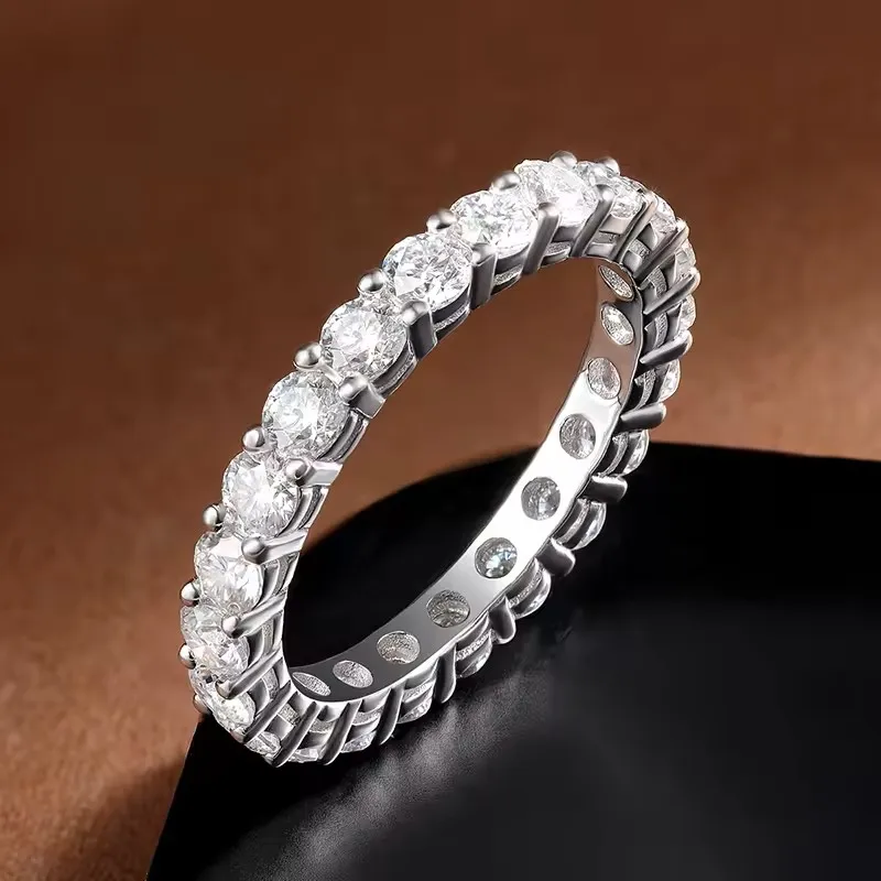 Damen-Moissanit-Ringe mit GRA-Zertifikat S925 Sterling Silber Luxus-Band Funkelnde Ringe Hochzeit Jubiläum Party Geschenke – Detail 9