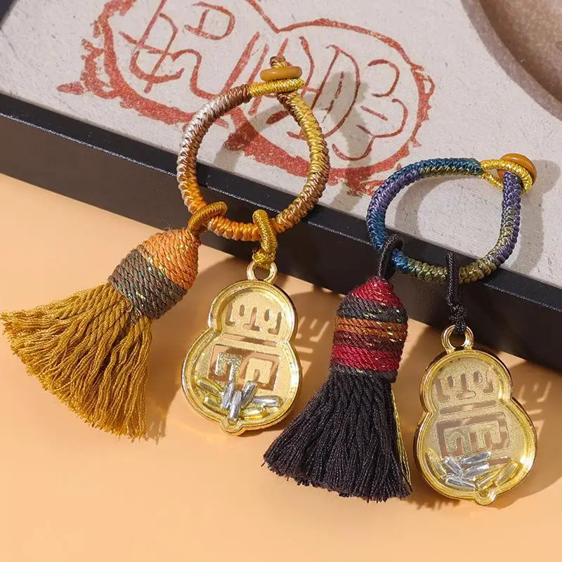 Traditional Chinese Gourd Keychain 1Pcs Good Luck Pendant Exquisite Bag Decor for Car Key Ornament Festival Gift