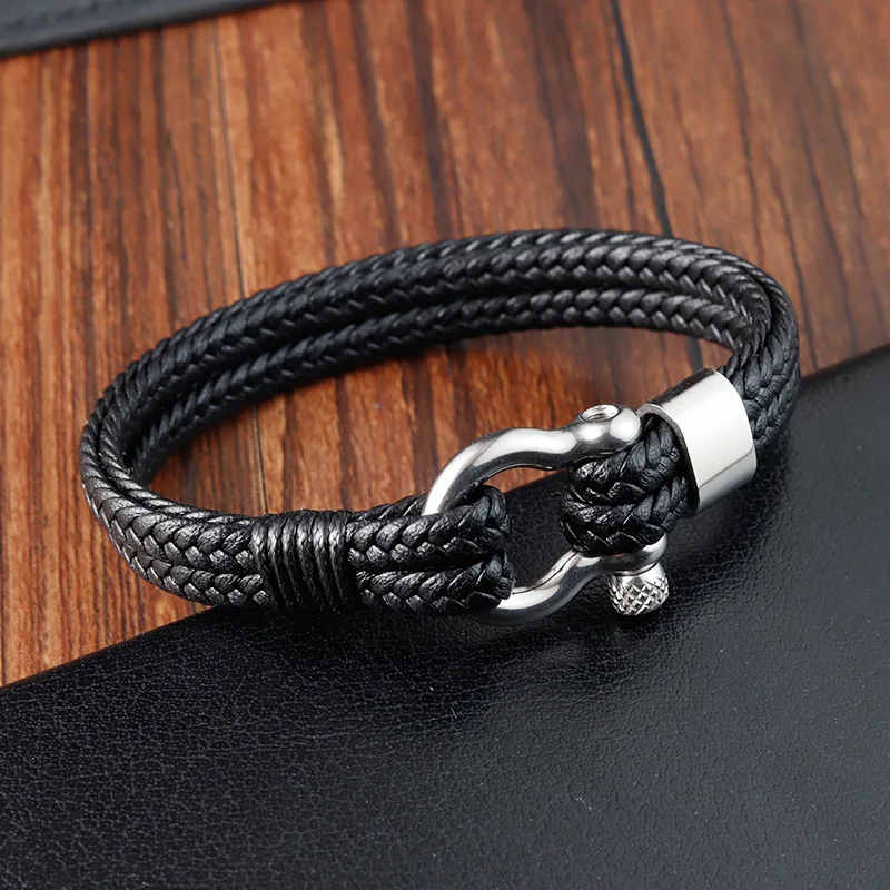 Premium Stainless Steel Jewelry Multi-layer Woven Vachette Clasp Bracelet Cheap Things Indian Jewellery Male Supplies Gift