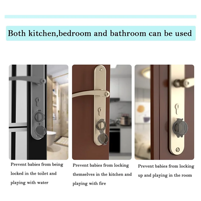 

PHILE-Child Safety Lock Cover, Child-Proof Door Knob Protector, 2 Pack Door Safety Deadbolt Locks