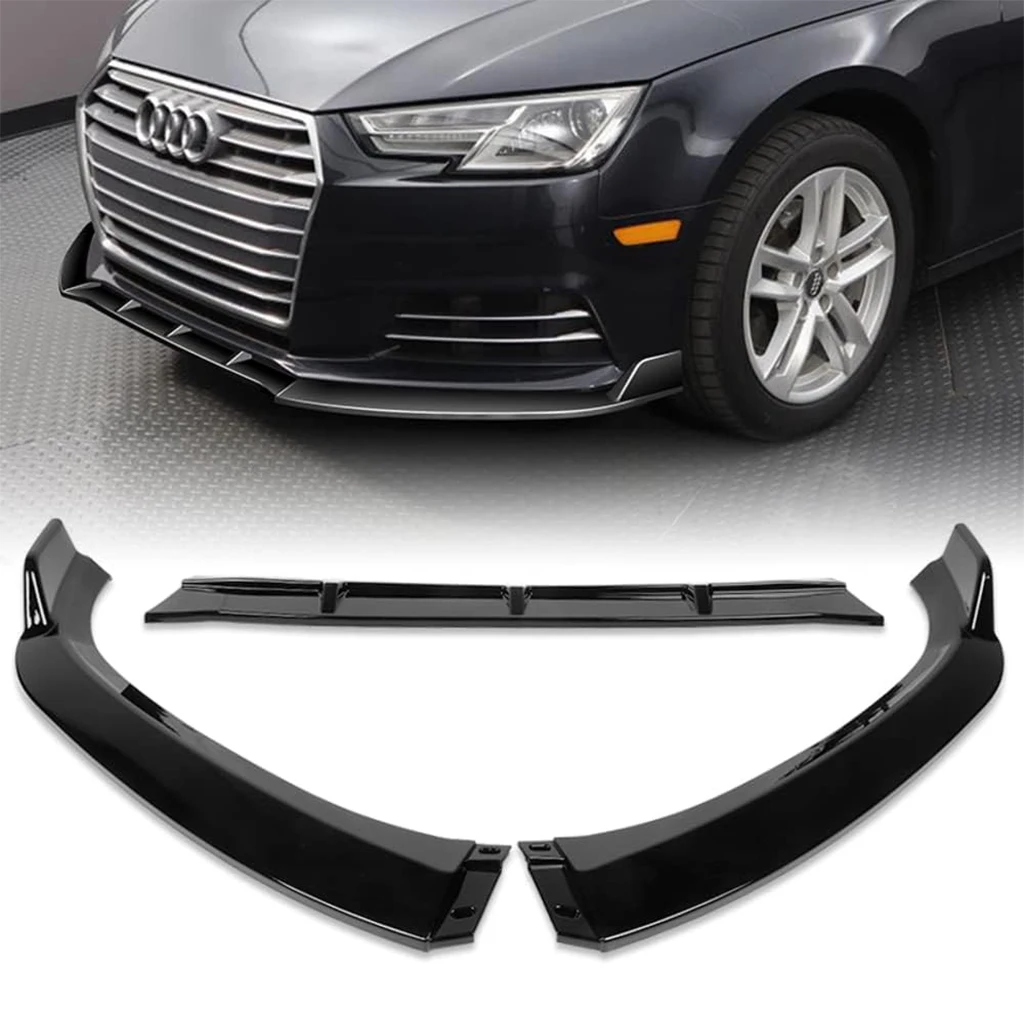 Car Front Bumper Splitter Lip Diffuser Body Kit Spoiler Guard For Audi A4 B9 QUATTRO 2015 2016 2017 2018 2019