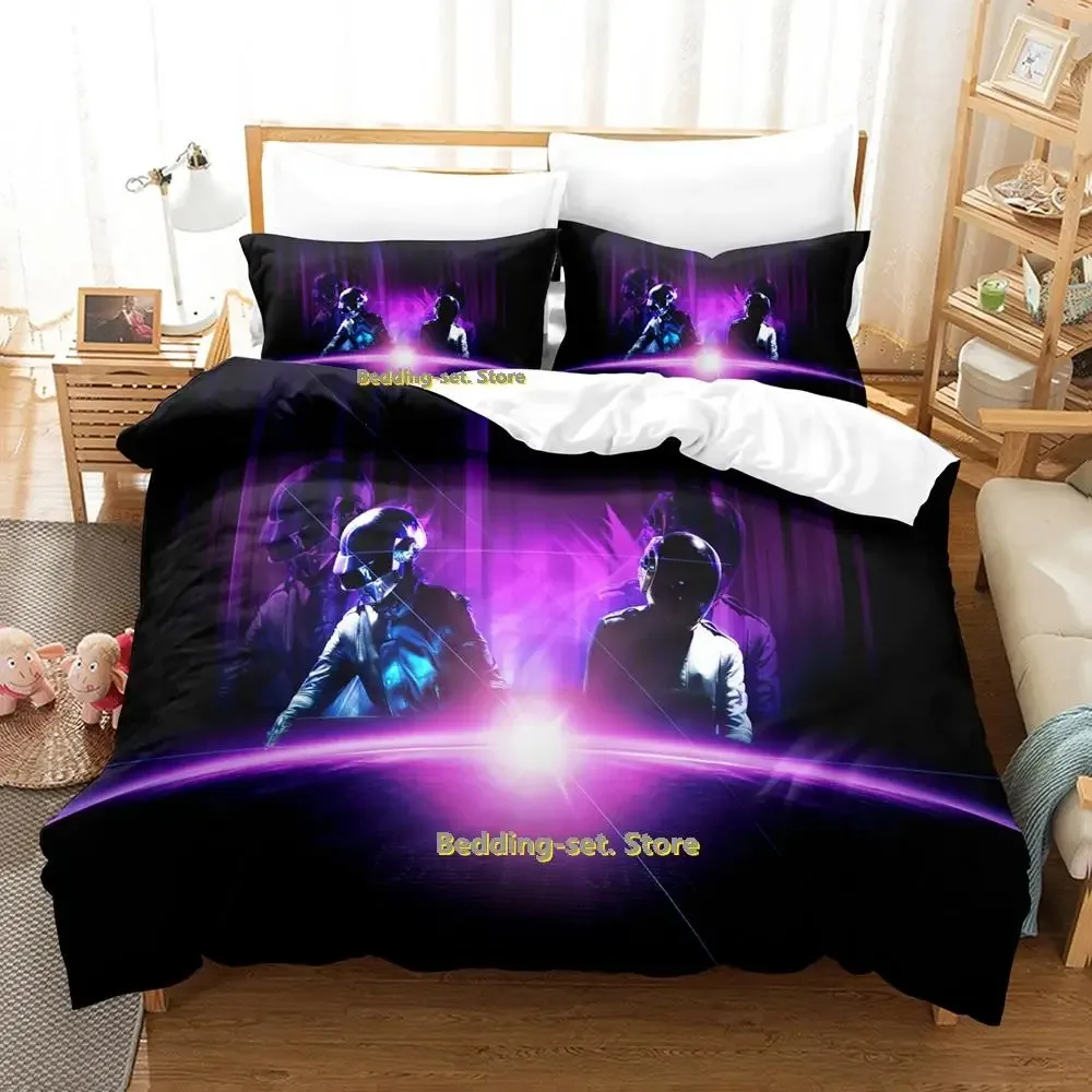 2023 Daft Punk Bedding Set Single Twin Full Queen King Size Bed Set Adult Kid Bedroom Duvetcover Sets Anime parure de lit Bed