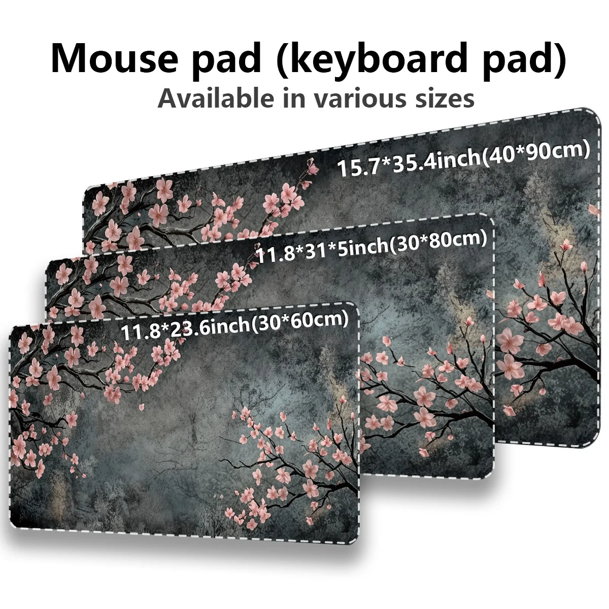 CIFBUY Extended Gaming Mouse Pad Plum Blossom PatternHD Printed Polyester Desk Mat for Home Office Dorm Workstation