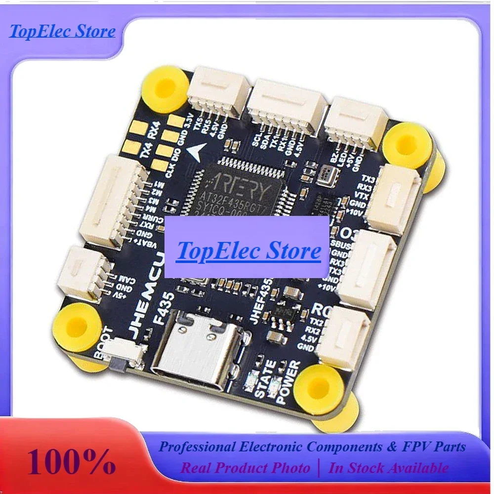 TopEsJHEMCU GF30F435 Flight Controller ICM42688P Support OSD GPS W/ Black Box 16MB Barometer SPL06 3-6S 30.5MMx4MM For RC FPV