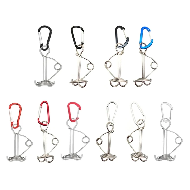 

A1A2 Outdoors Wind proof Portable Stainless Steel Deck Anchors Peg with Spring Buckle
