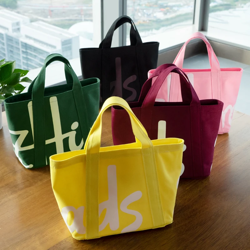 Fashion Women's Thickened Cotton Canvas Tote Bag Handbag Leisure Shopping Bag Eco-Friendly Durable Ladies Shoulder Bag