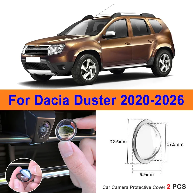 

360 Reverse Image Car Camera Cover Anti-Scratch PC Lens Protector Stickers For Dacia Duster 2020-2026 2Pcs