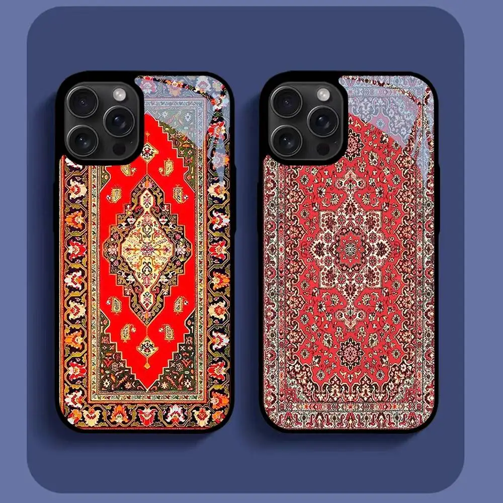 

Persian Style Phone Case For IPhone16 15 14 13 12 11 Pro Xs Max Mini XR X 7 8 Plus Luxury Mirror Hard Funda