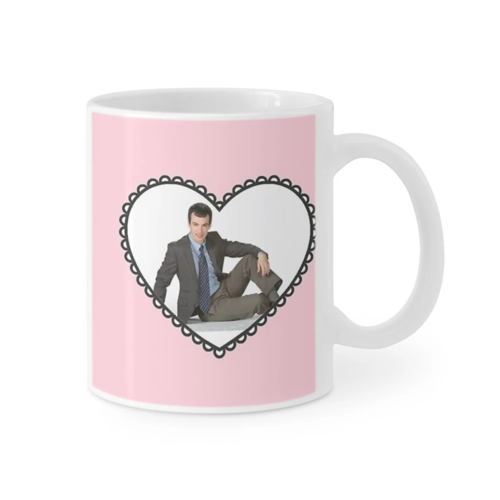 

I Heart Nathan Fielder Coffee Milk Cup Mocha Couple Christmas Mug Kawaii Cups Original Mugs 11oz