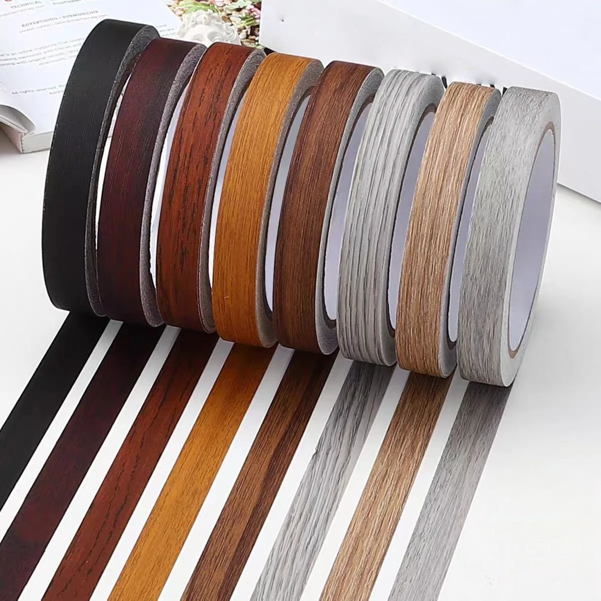 1 قطعة 10 متر/393.7 بوصة الخشب الحبوب ملصقات للاستخدام المنزلي ذاتية اللصق تجديد تغطي إصلاح فجوات الحائط الحدود الديكور التماس