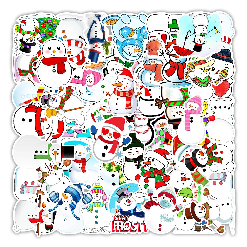 50/100 Pcs/Set Cute Santa Claus Christmas Graffiti Stickers Scooter Laptop Guitar Notebook New Year Decoration Waterproof Decals