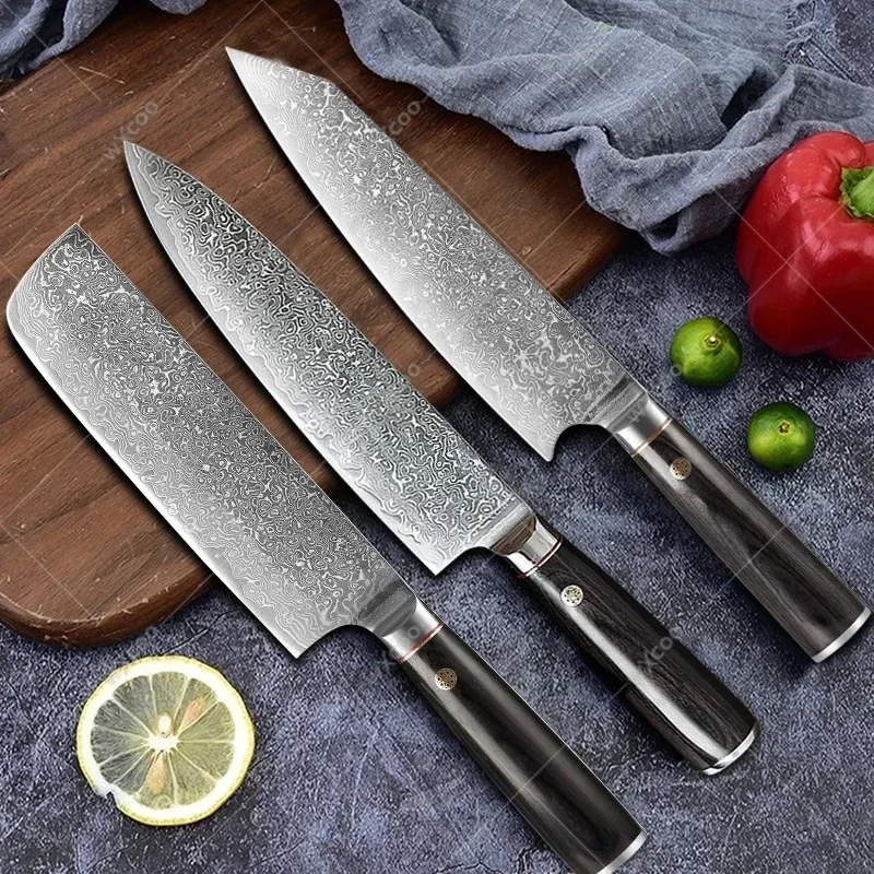 

67 Layer Damascus Steel Chef Knife Slicing and Chopping Knife Household Kitchen Knives Japanese Fish Fillet Cutting Knife