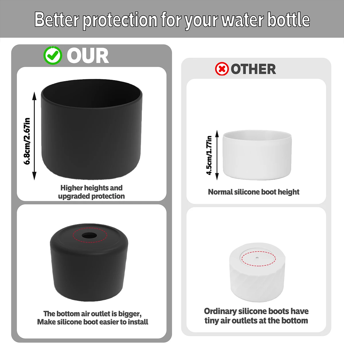 Silicone Insulation Solid Color Protection Suitable For Anti Slip And Drop Cover At The Bottom Of A 16 Ounce Water Cup
