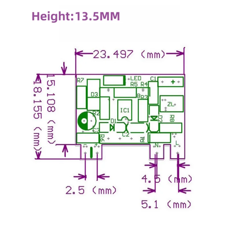 AC50V-277V To DC12V 300mA 5V 700mA Step-Down  Transformer Power Supply Precision Buck Converter Isolated Switching Power Module