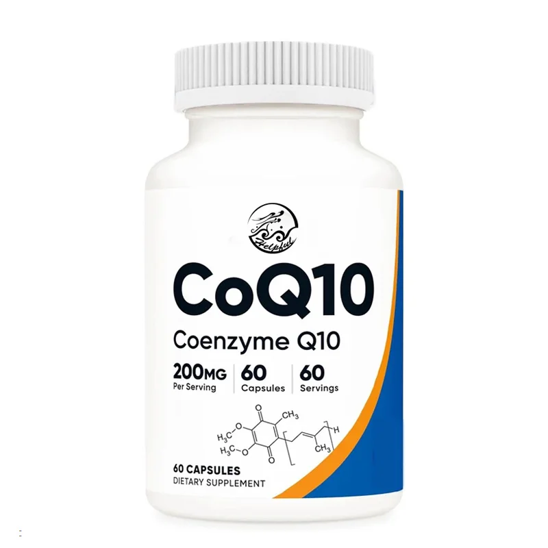 CoQ10 200 mg, 60 vegetarische Kapseln, hohe Absorptionsrate, vegetarisch, gentechnikfrei, Coenzym Q10