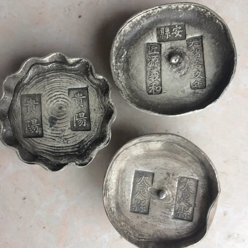 1pcs Randomly send chinese antique Collection rotundity silver bar,Silver ingot Family decoration metal handicraft