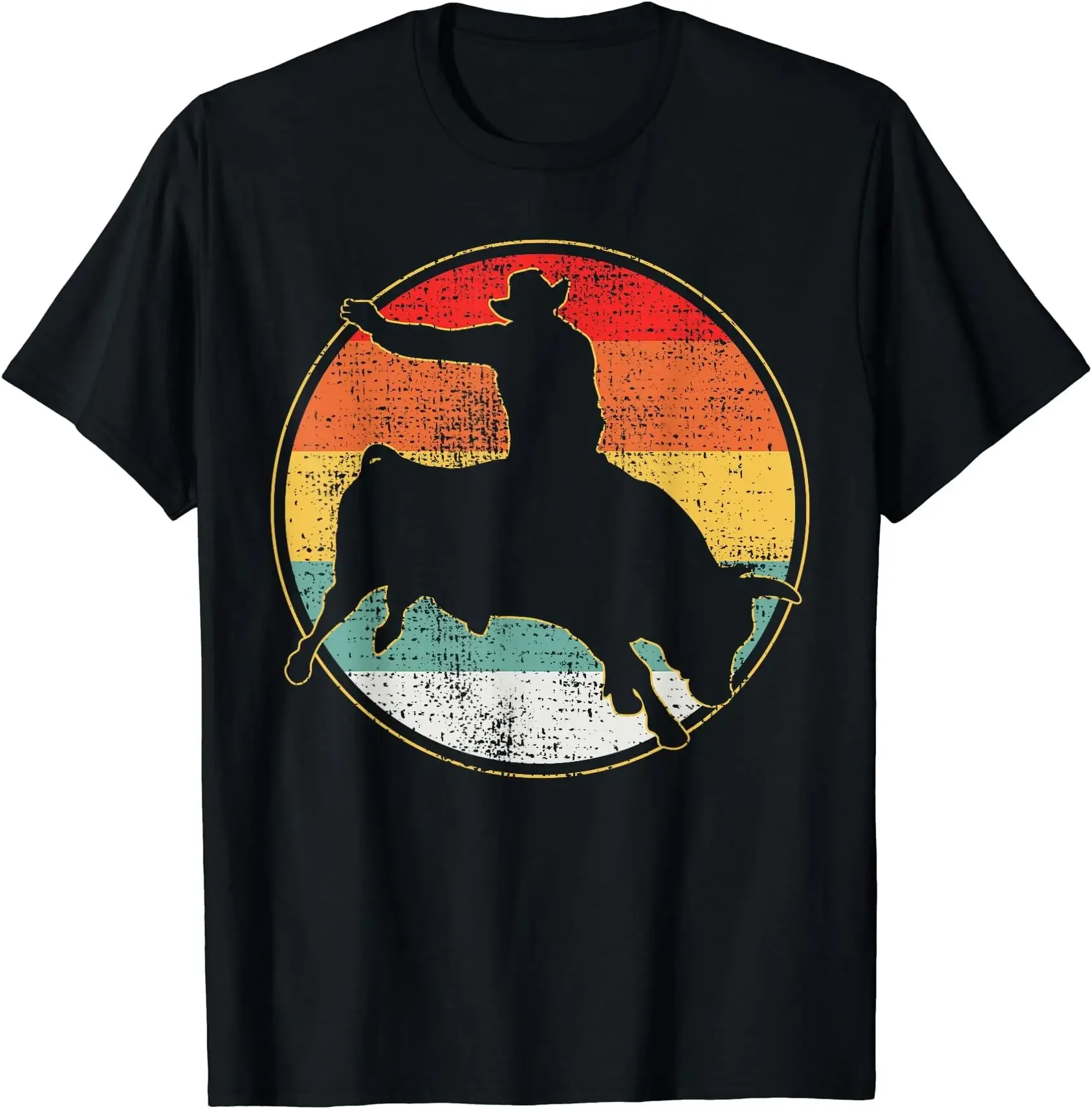 

Bull Riding T-Shirt Cowboy Tshirt Western Tee Vintage Anime Graphic T-shirts For Men Clothing Women Tees