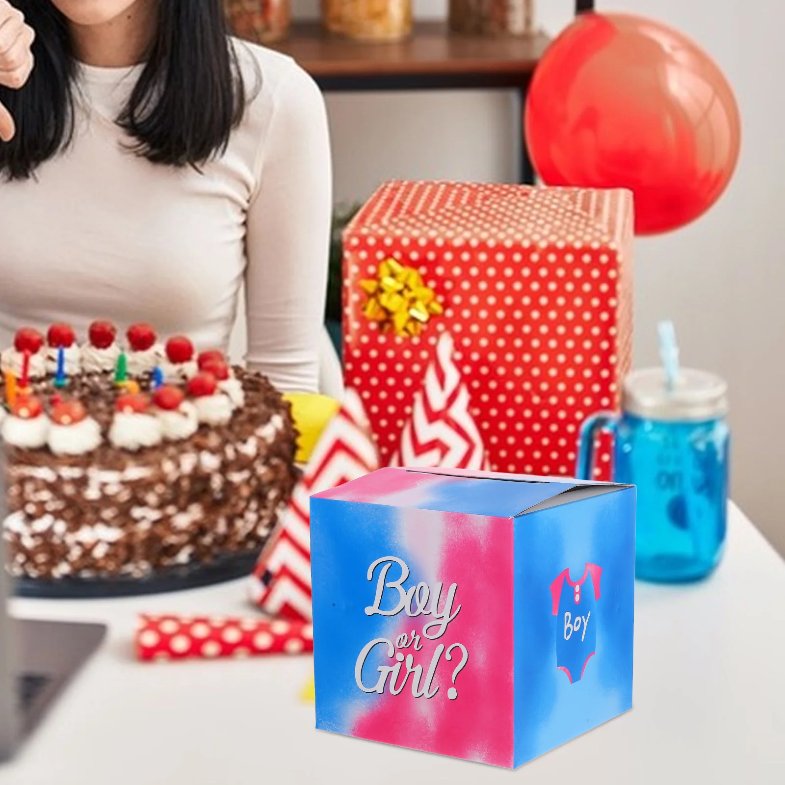 61 قطعة ألعاب الحفلات تكشف الجنس صندوق التصويت بطاقات الاقتراع التفاعلية استحمام الطفل لوازم صبي أو فتاة الاحتفال الزينة