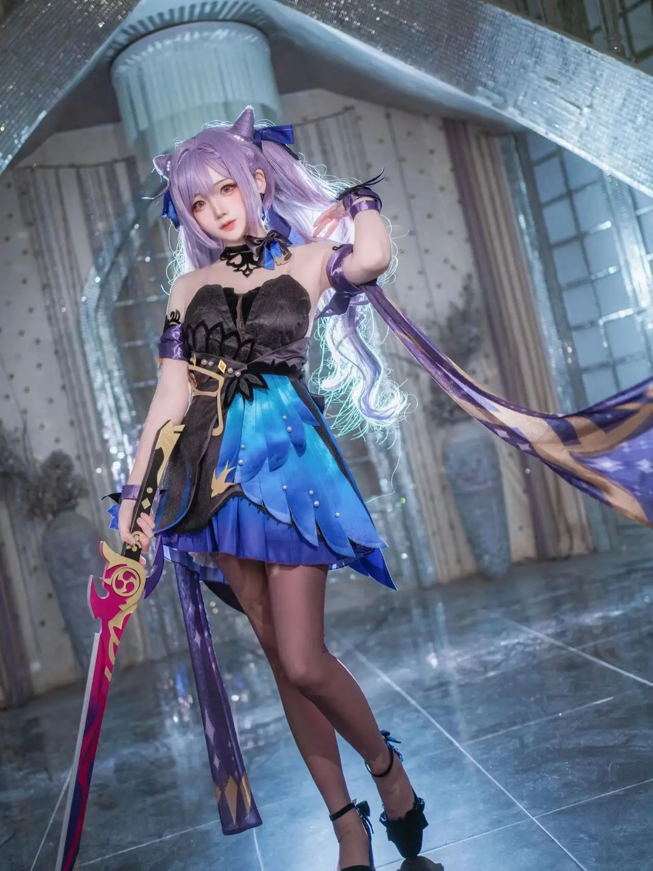 Game Cosplay Genshin Impact Keqing Anime New Skin Game Suit Gorgeous Sexy Ke Qing Genshin Dress