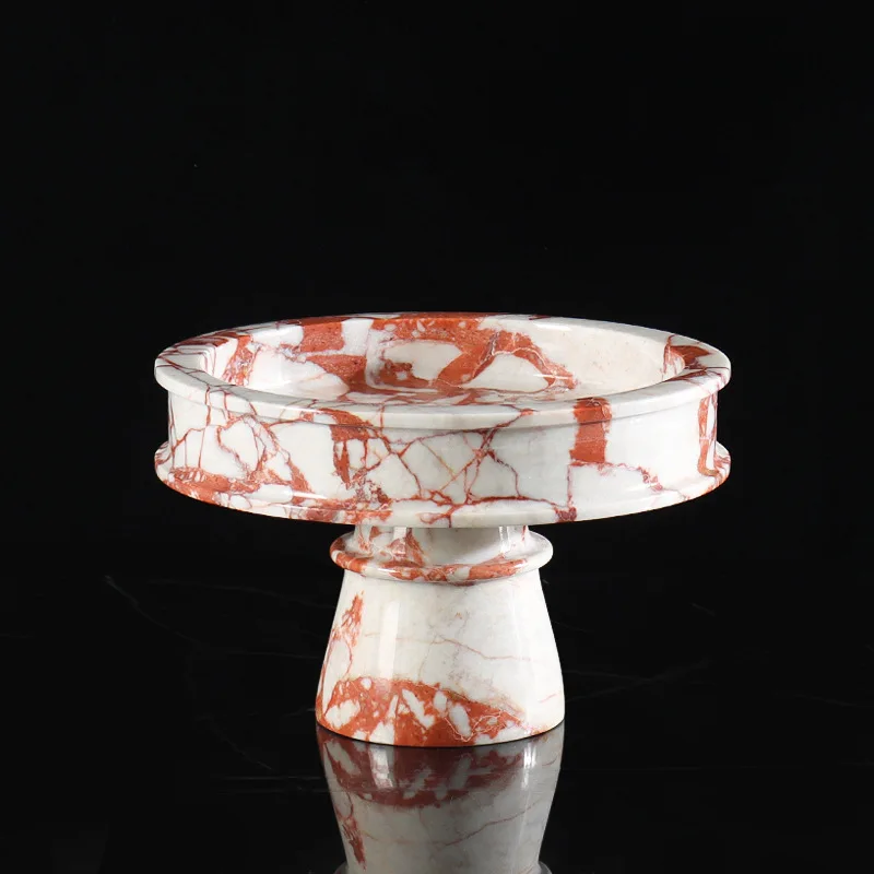 

Modern light luxury natural marble high-end fruit tray, high-end refreshment tray, dessert cake display tray, storage tray