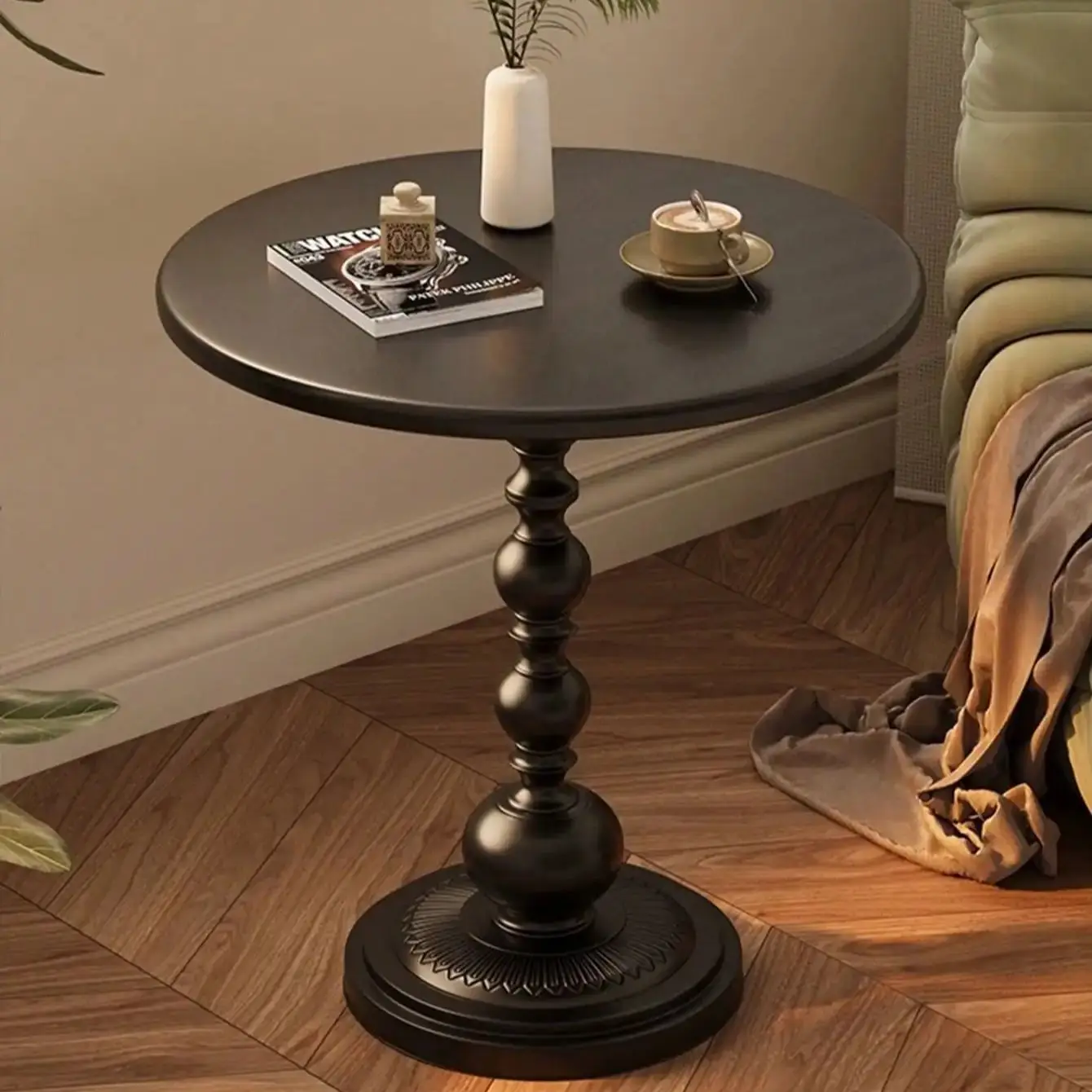 Nordic Coffee Table Sofa Side Table Vintage Metal Corner Round Table Bedside Reading Desk Furniture