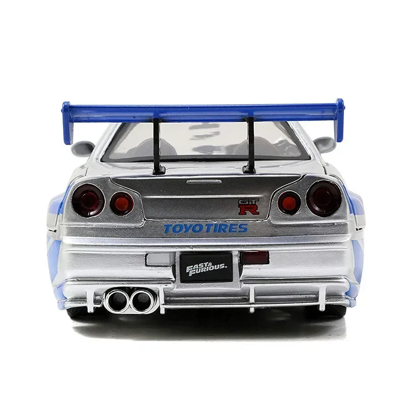 Jada 1:24 Nissan Skyline GTR R34 Diecasts & Toy Vehicles Alloy Metal Car Model High Simulation Collectible Toys Gift