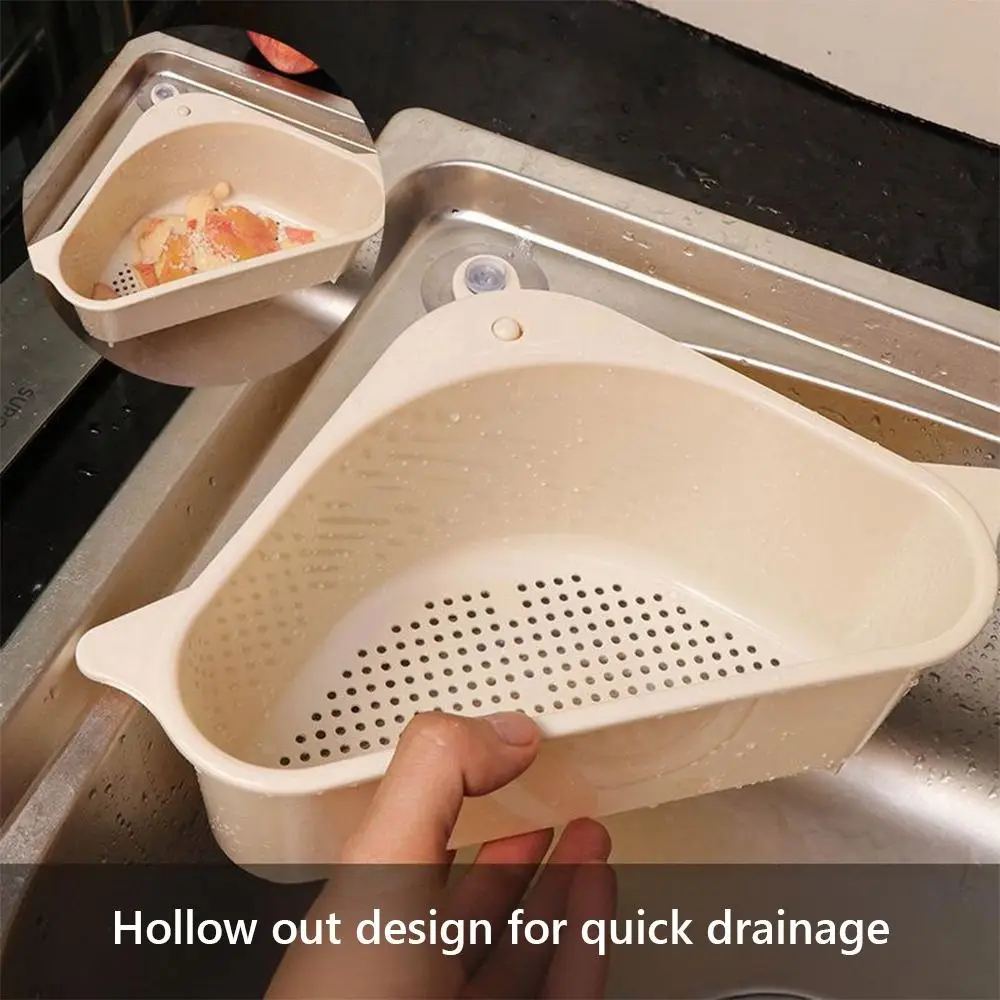 New Portable Sink Drain Basket Suction Cup Hanging Kitchen Sink Trash Boxes Triangular Storage Baskets
