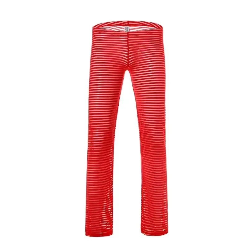 Men's Couple Sleeping Underwear Striped Pants See-through Home Clothes Men's Trendy Sexy Striped Comfortable Pajamas