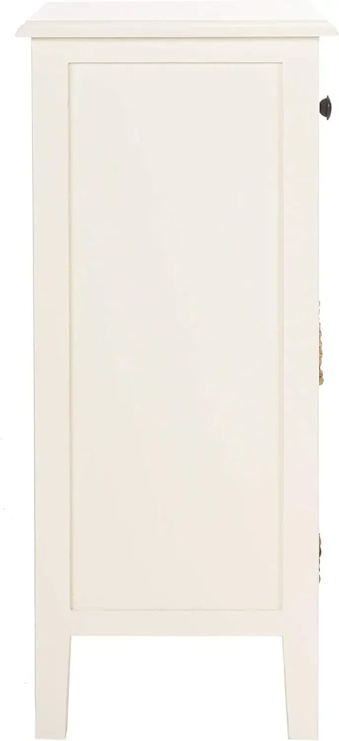 ホームコレクション Everly 引き出し、ヴィンテージホワイト 1 引き出し 2 取り外し可能なバスケット サイドテーブル