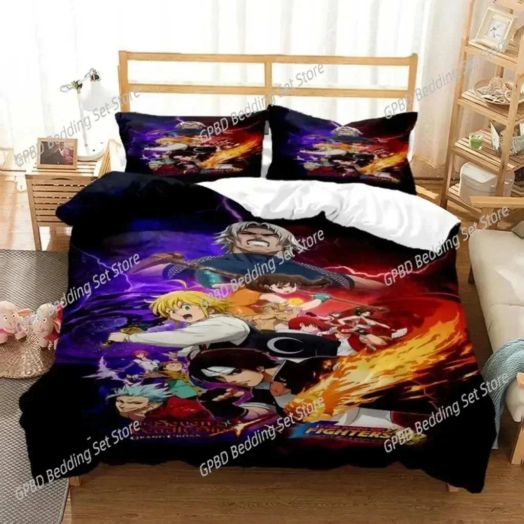 

Anime King of Fighters KOF Bedding Set Bedroom Soft Modern Bedspreads Comefortable Kids Duvet Cover Quilt Cover And Pillowcase