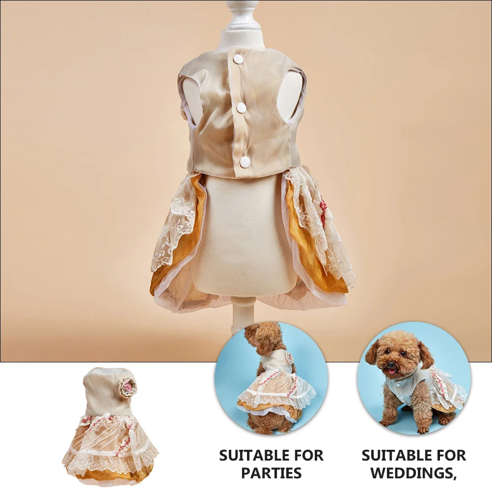 

Dog Dress Skirt For Small Dogs Rose Wedding Pet Formal Outfit Puppy Costume Party Wear Dog Clothes Pet Supplies