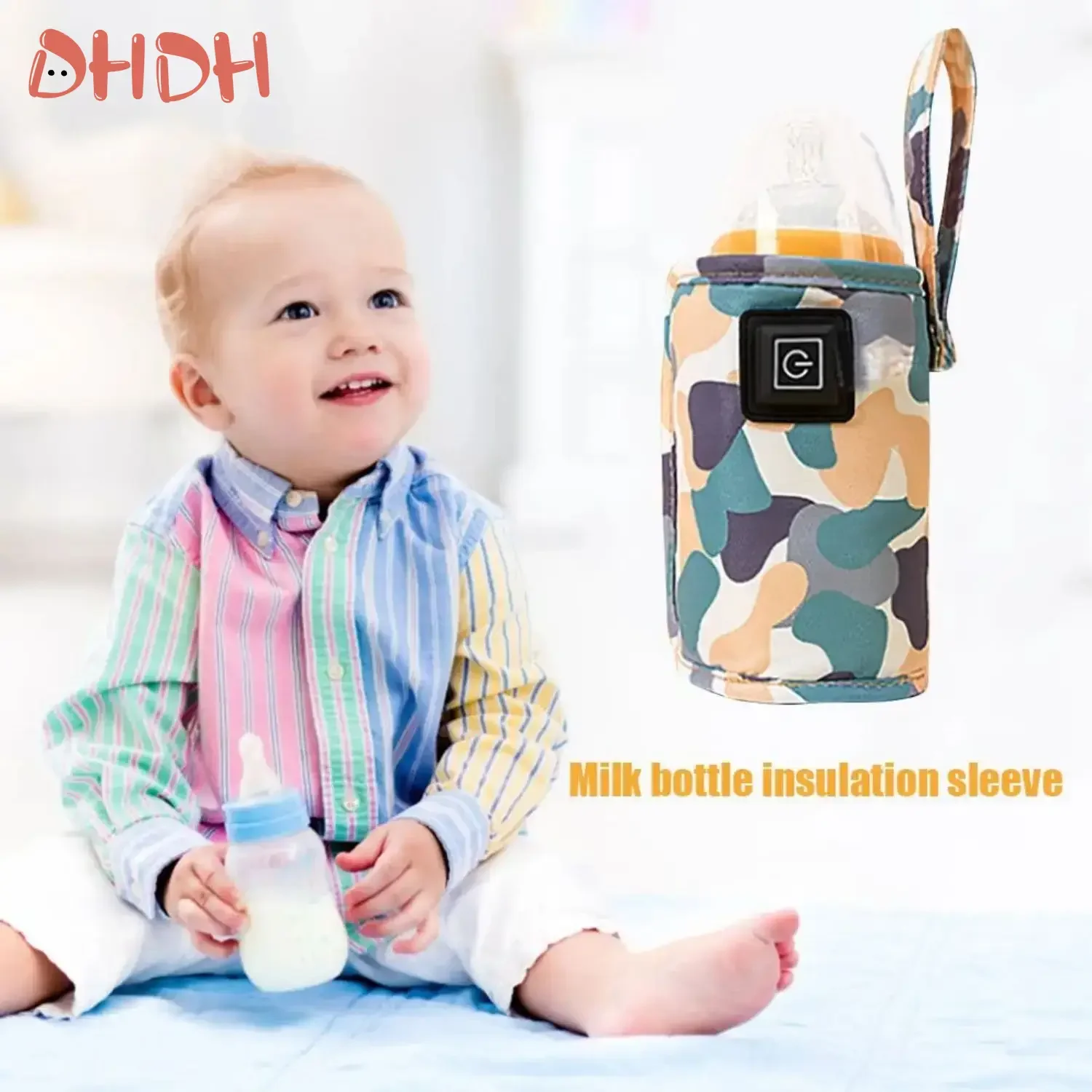 

USB Milk Water Warmer with Portable Bottle Feeding Warmer, Travel Stroller Insulated Bag for Nursing Bottle Heater