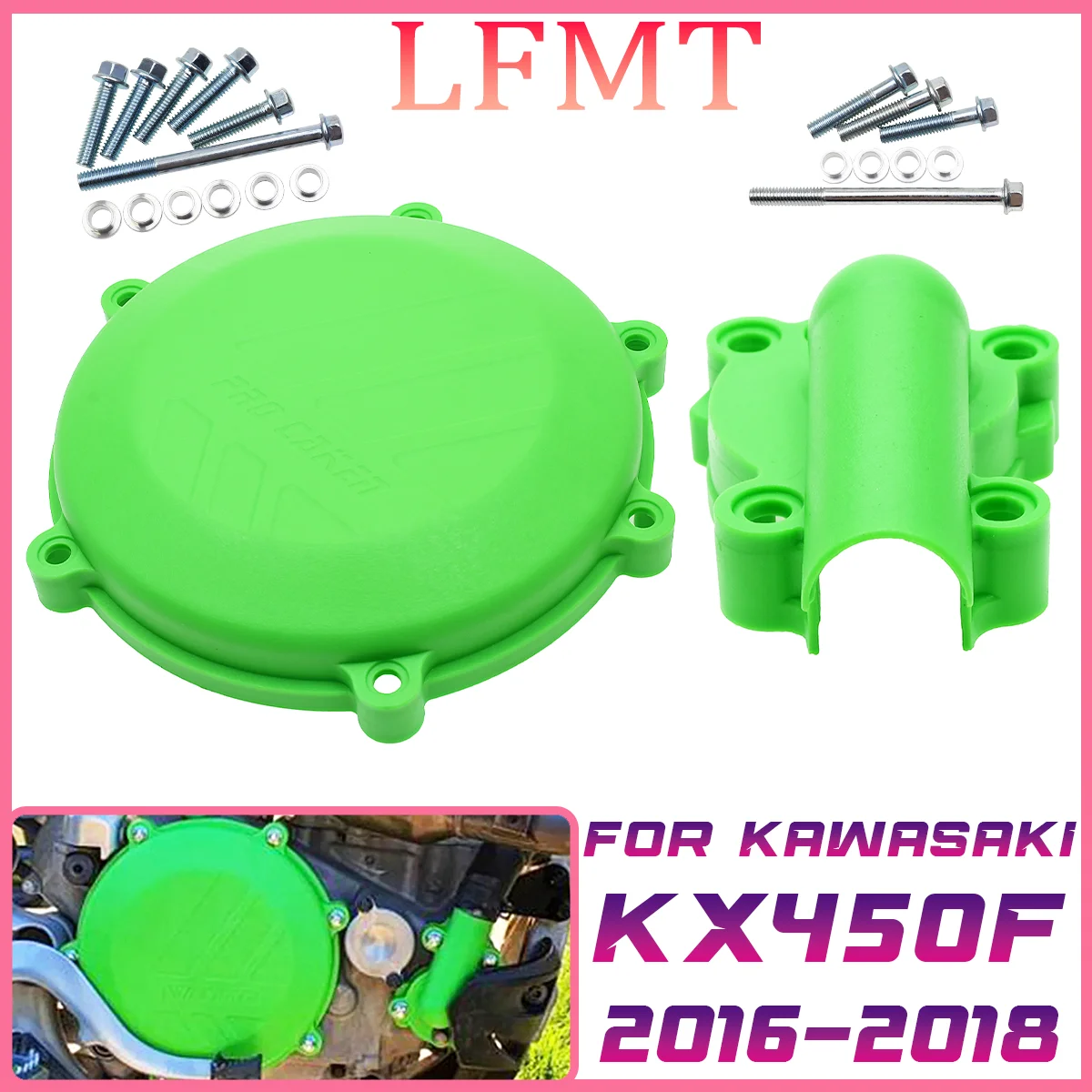 

Motorcycle Plastic Clutch Guard Water Pump Protector Cover For Kawasaki KX450F KX 450F KXF450 2016 2017 2018 Enduro Dirt Bike