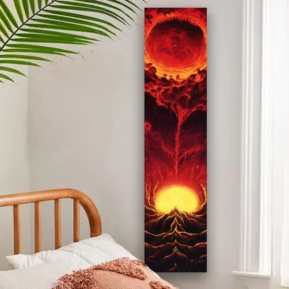 VIKAMA Artistic Area Rug, Brush Stroke Flower Design Hallway Mat Water Absorption