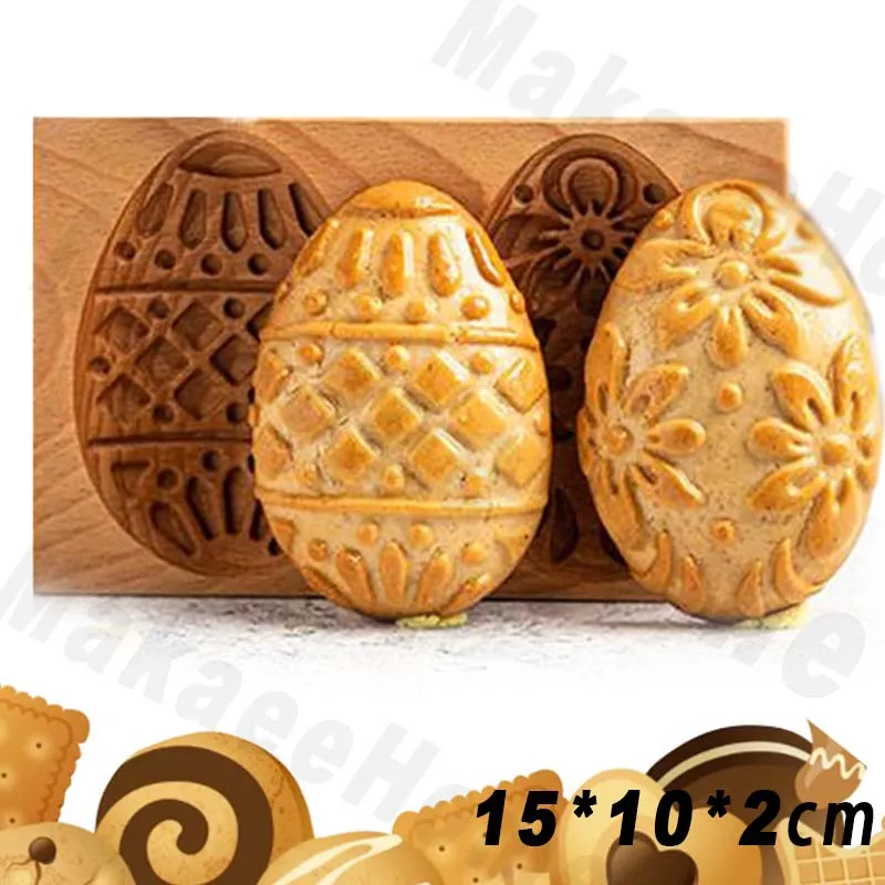 Wooden Cookie Molds Animals Cookie Cutter Original Cookie Type 3D Flower Cookie Emboss Bake Mold Press Baking Tools Christmas