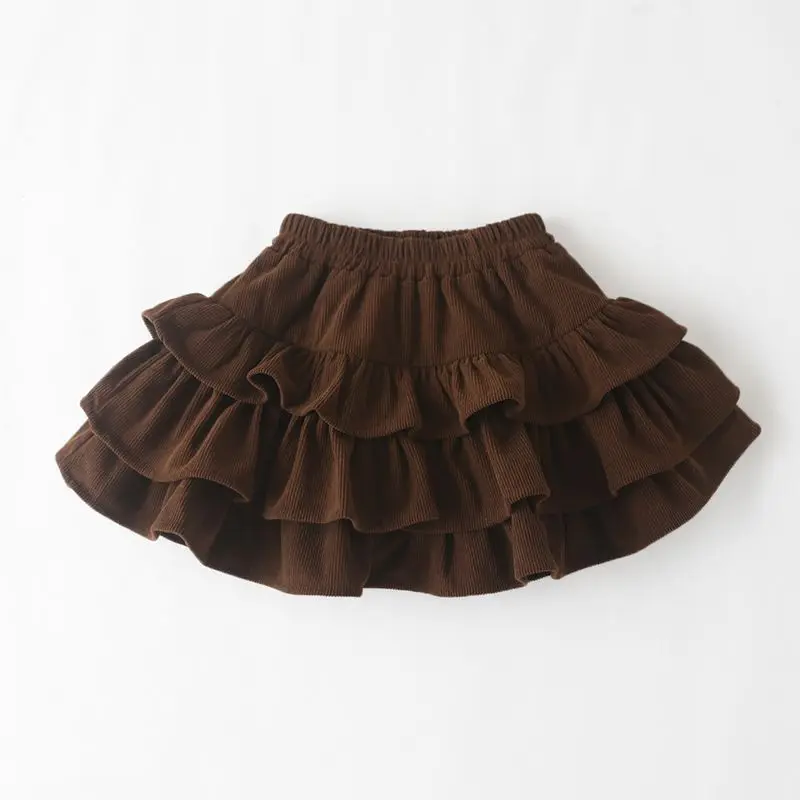 Fashion Solid Skirt for Girls Kids Clothes Autumn Winter Spring Dress Students 3-8 Years Old New Delivery 100-150 Cm